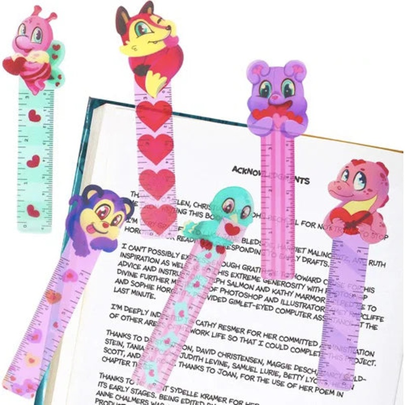 144Pcs Valentines Day Bookmark Rulers Party Favor Pack (6 Designs)
