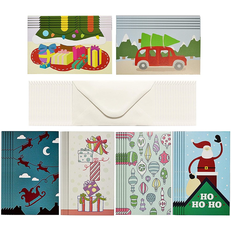 24 Pcs Modern Art Christmas Greeting Cards