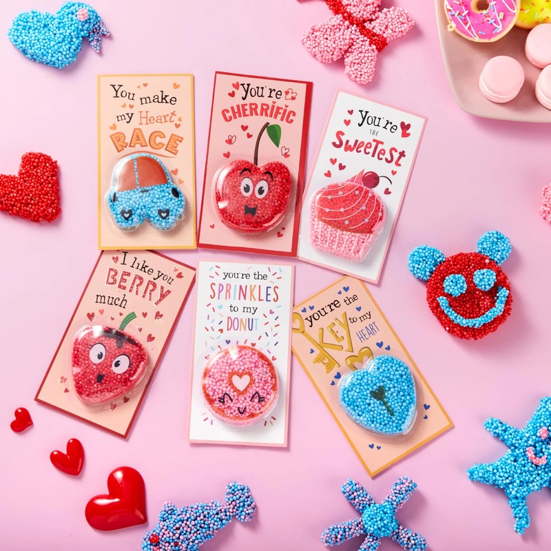 30 Packs Valentines Day Gift Cards with Foam for Gift Exchange Prizes