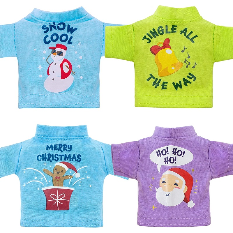 4 Packs Santa  Clothing for Elf Doll Stylish Tees Tshirt  Winter style