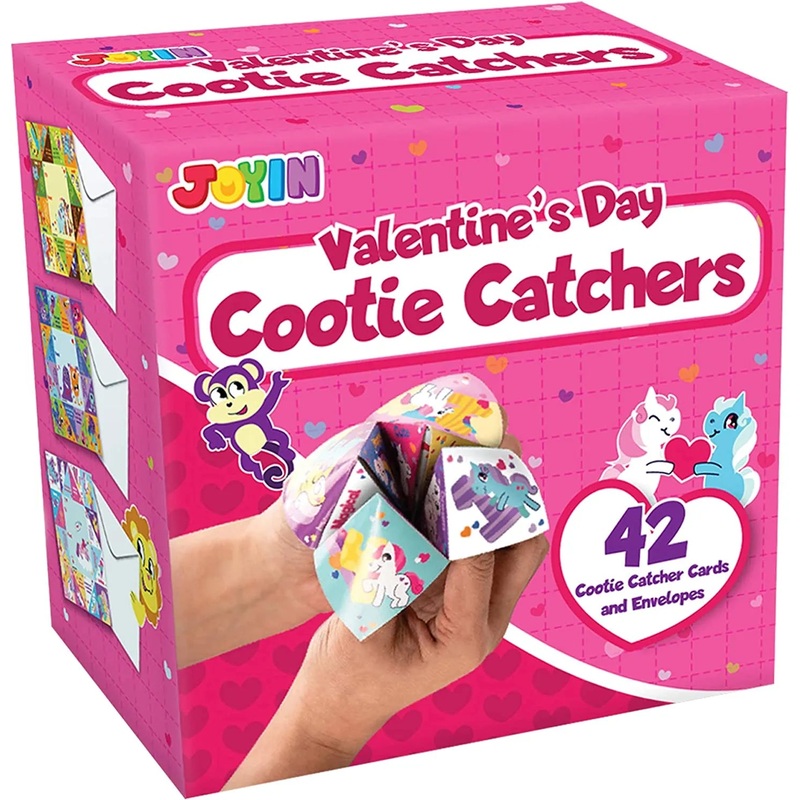 42Pcs Valentines Day Cootie Catcher Cards Game With Envelopes