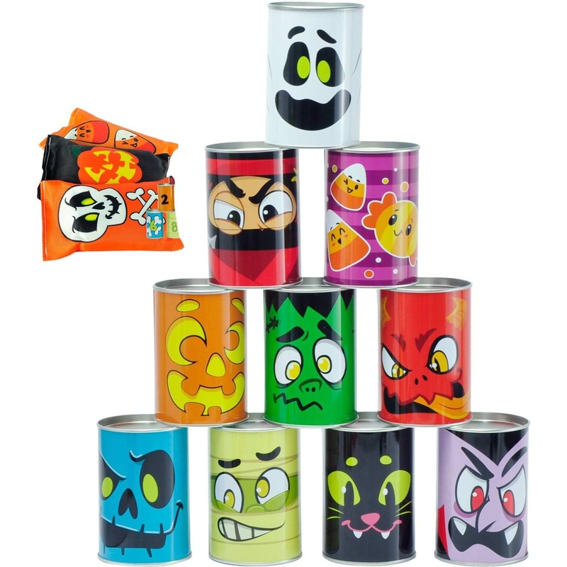 Bean Bag Toss Game with Tin Cans, 13 Pcs