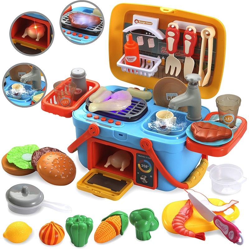 Pretend Kitchen & Picnic Cutting Food Toy Playset