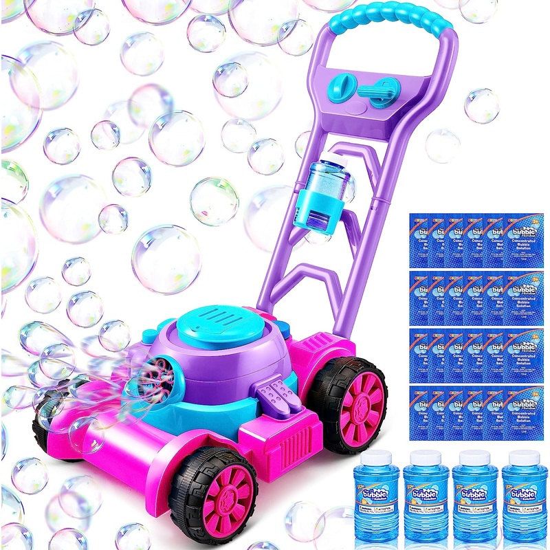 Sloosh Bubble Lawn Mower Toddler Toys, Pink