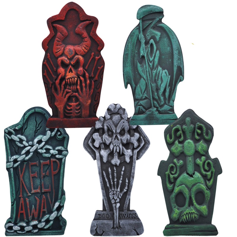 17in Halloween Foam Graveyard Tombstone, 5 Pack