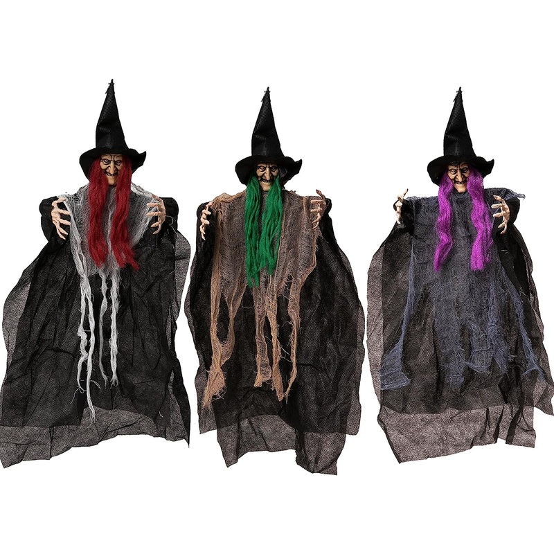 22in Hanging Witch with Posable Arms, 3 Pack