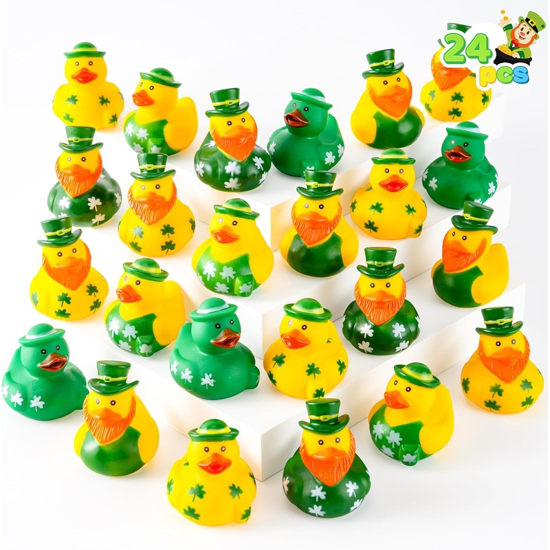 24 Pcs St.Patrick's Day Rubber Ducks