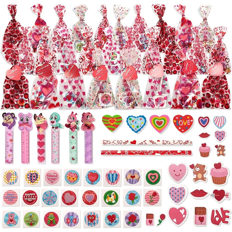 28pcs Kids Valentines Cards with Stationery Set-Classroom Exchange Gift