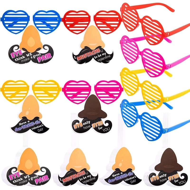 28Pcs Shutter Shade accessories with Valentines Day Cards for Kids-Classroom Exchange Gifts