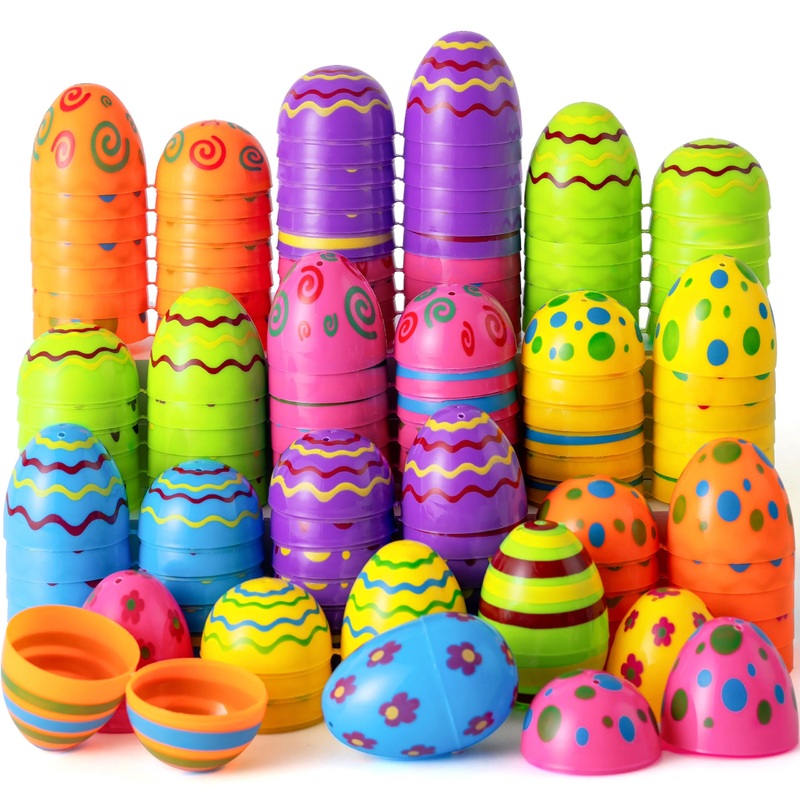 72Pcs 3.15in Colorful Plastic Easter Eggs for Easter Egg Hunt