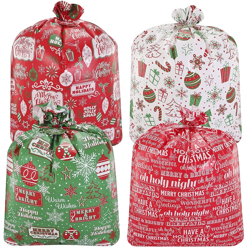 Jumbo Christmas Gift Bags, 8 Pcs