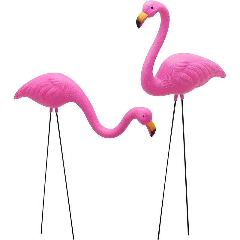 Small Flamingo Yard Ornament, 2 Sets