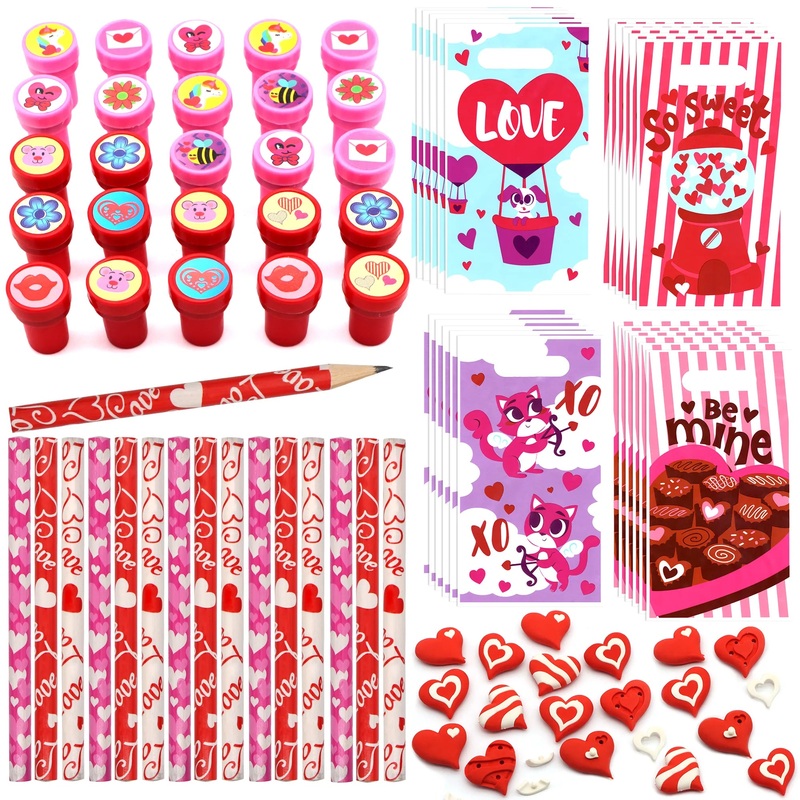 112Pcs Valentines Day School Gifts Stationery Set for Kids-Classroom Exchange Gifts
