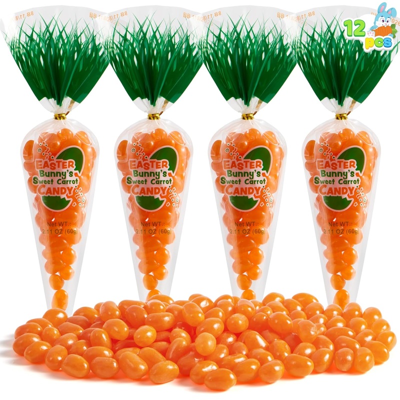12 Pcs Easter Candy with Carrot Bags
