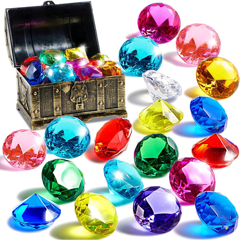 16Pcs Colorful Underwater Gem Pool Toys