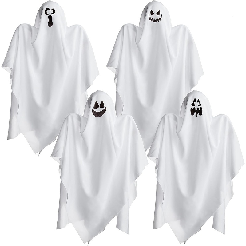 27.5in Halloween Hanging Ghosts, 4 Pack
