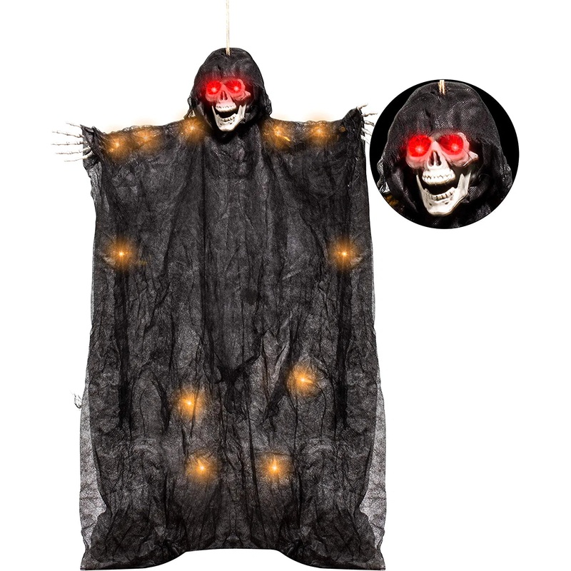 36in Light Up Hanging Black Reaper