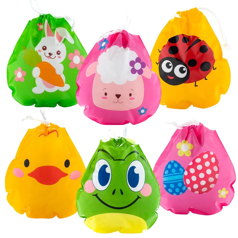 60Pcs Easter Gift Drawstring Bags