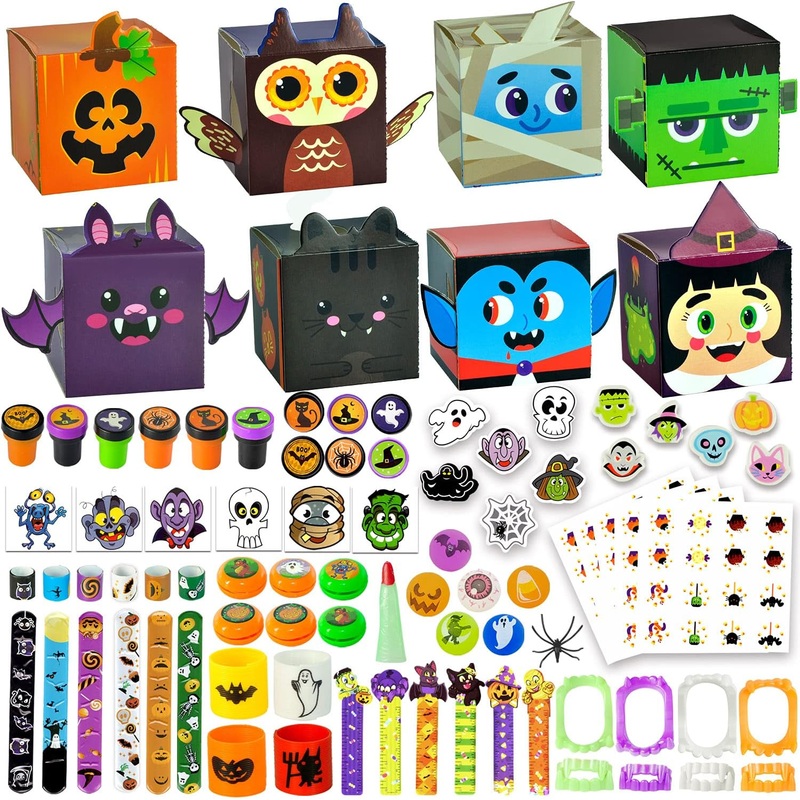 Halloween 3D Boxes with Party Favors, 24 Pack