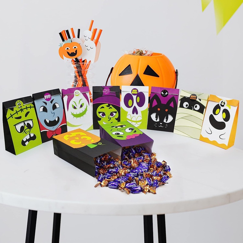 Halloween Facial Expression Goody Bags, 60 pcs
