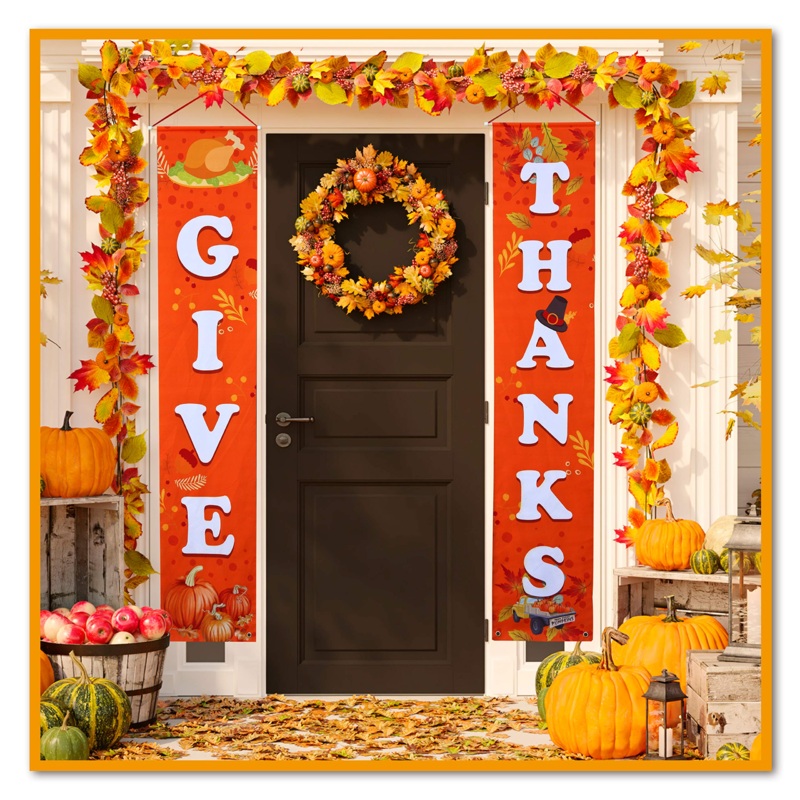 Thanksgiving Decorations Door Porch Signs