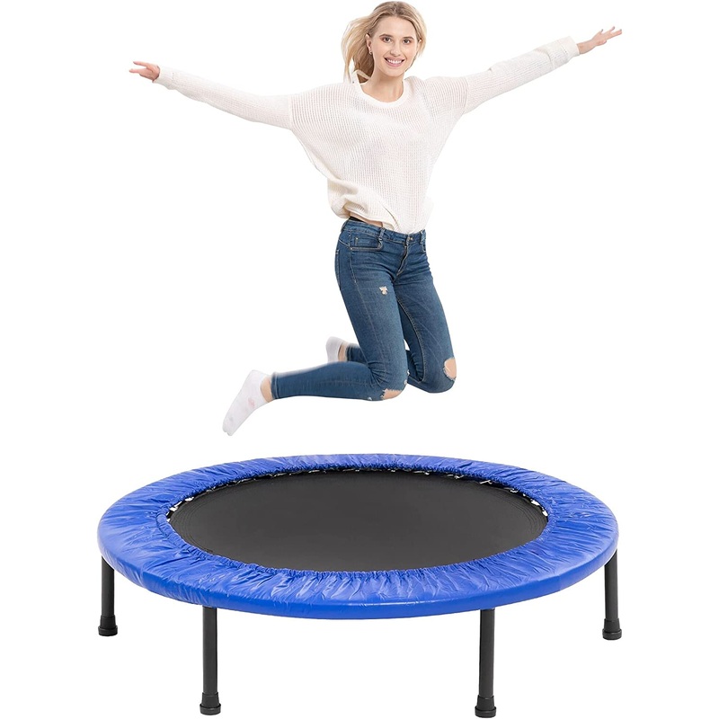 TURFEE - 38in Blue 4-way Foldable Mini Trampoline