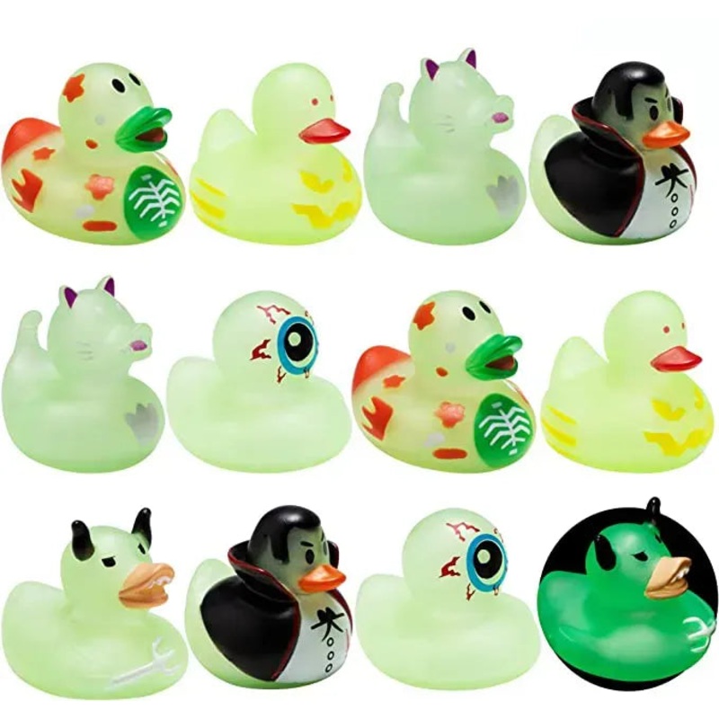 12 Halloween Theme Rubber Ducks Glow in the Darkies
