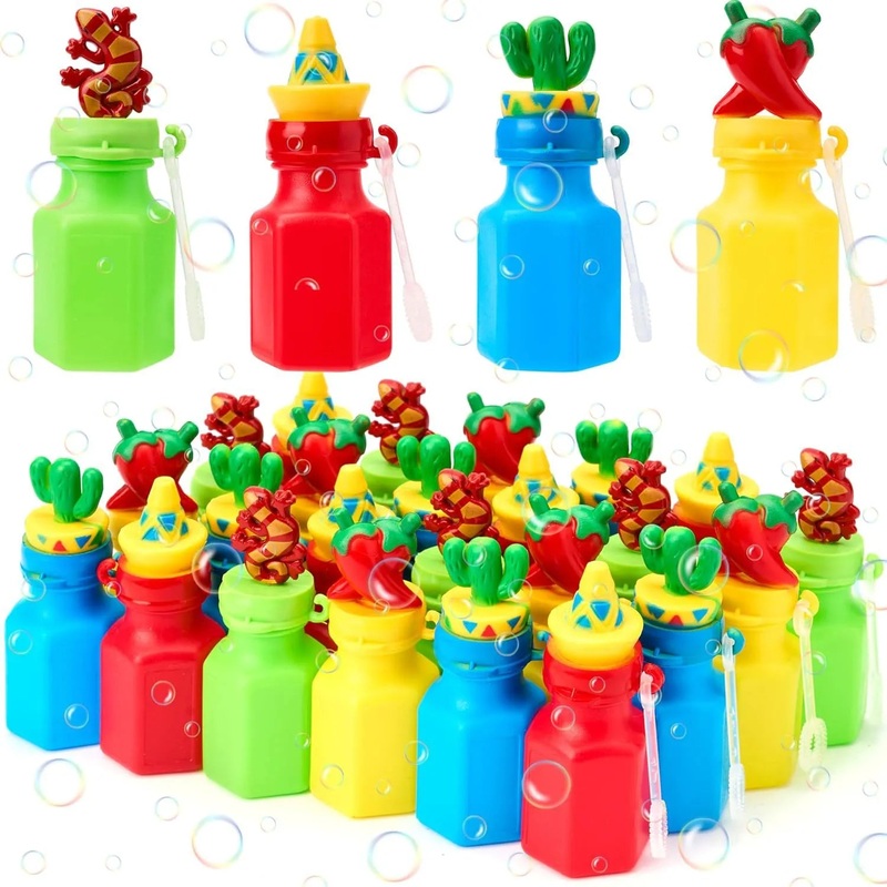 24 Pcs Mexican Mini Bubble Wands Set for Cinco De Mayo Birthday Party