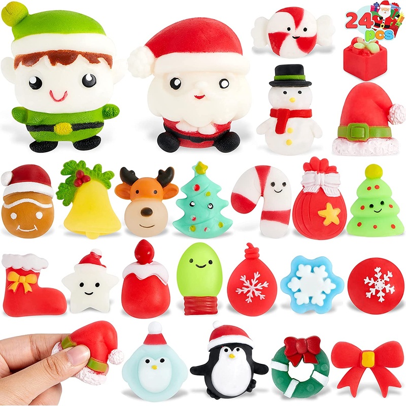 24Pcs Christmas Themed Mochi Squishy
