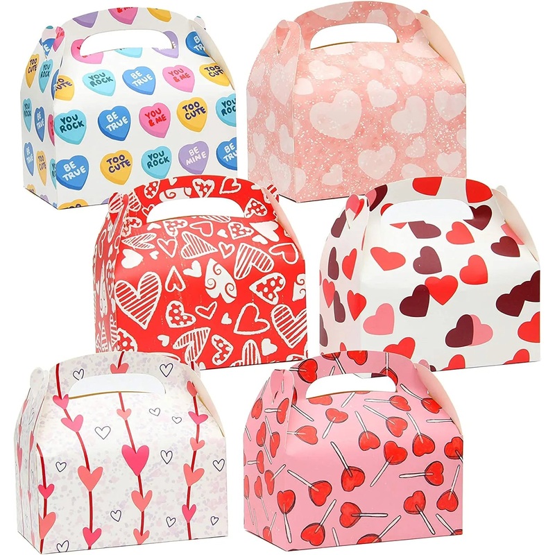 24pcs Valentine's Days Heart Bakery Treat Boxes 4.4in