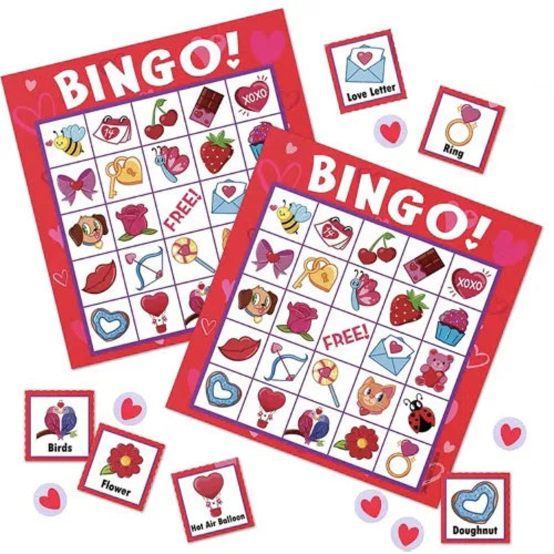 28 Players Valentine's Day Bingo Set