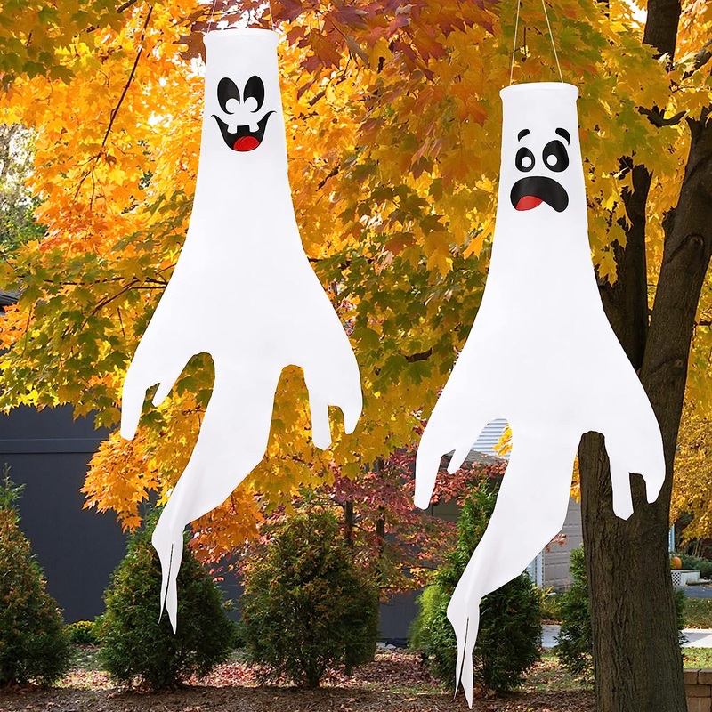 43in Ghost Windsock Hanging, 2 Pack