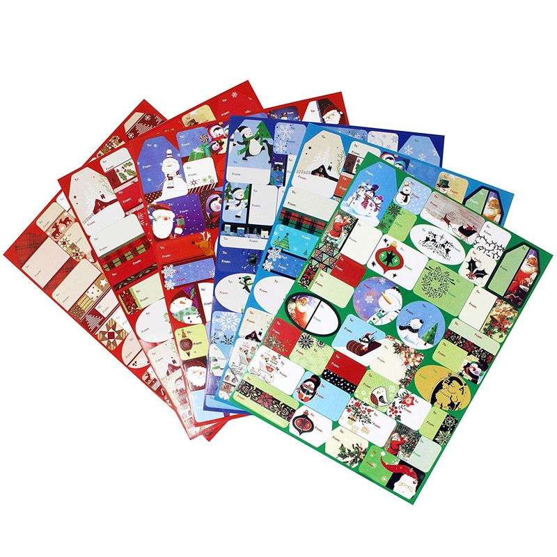Christmas Gift Tag Stickers, 216 Pcs