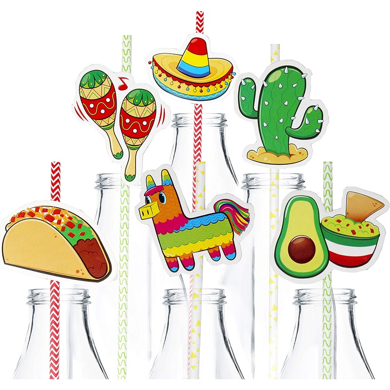 Cinco De Mayo Striped Straws