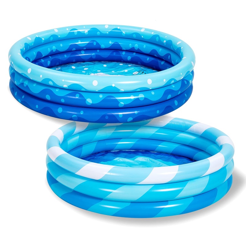 SLOOSH - 45in Blue w/ Pattern Inflatable Kiddie Pool, 2 Pack