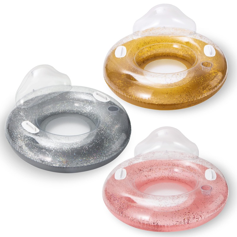 SLOOSH - Inflatable Pool Lounger Float with Backrest, 3 Pack