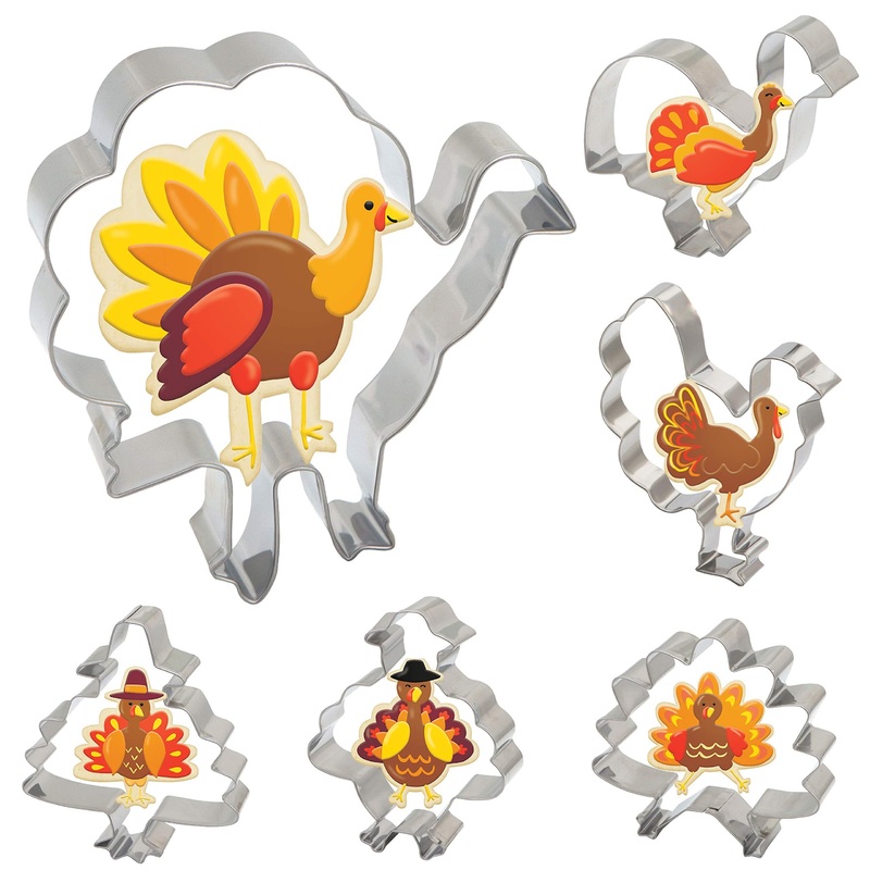 Thanksgiving Turkey Cookie Cutter Set, 6 pcs
