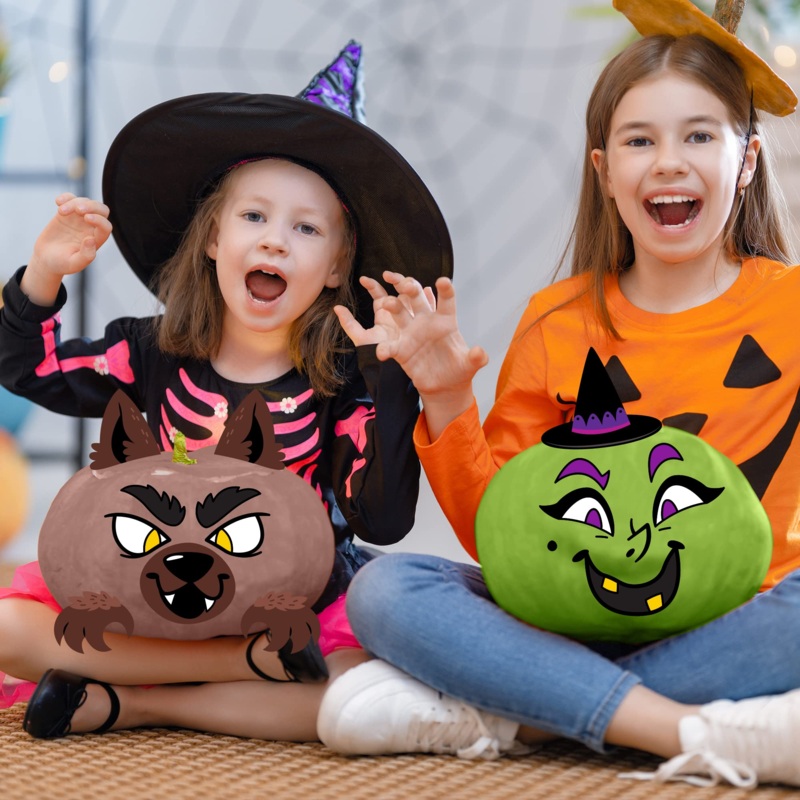 12Pcs Halloween Pumpkin Decorating & Coloring Craft Kit