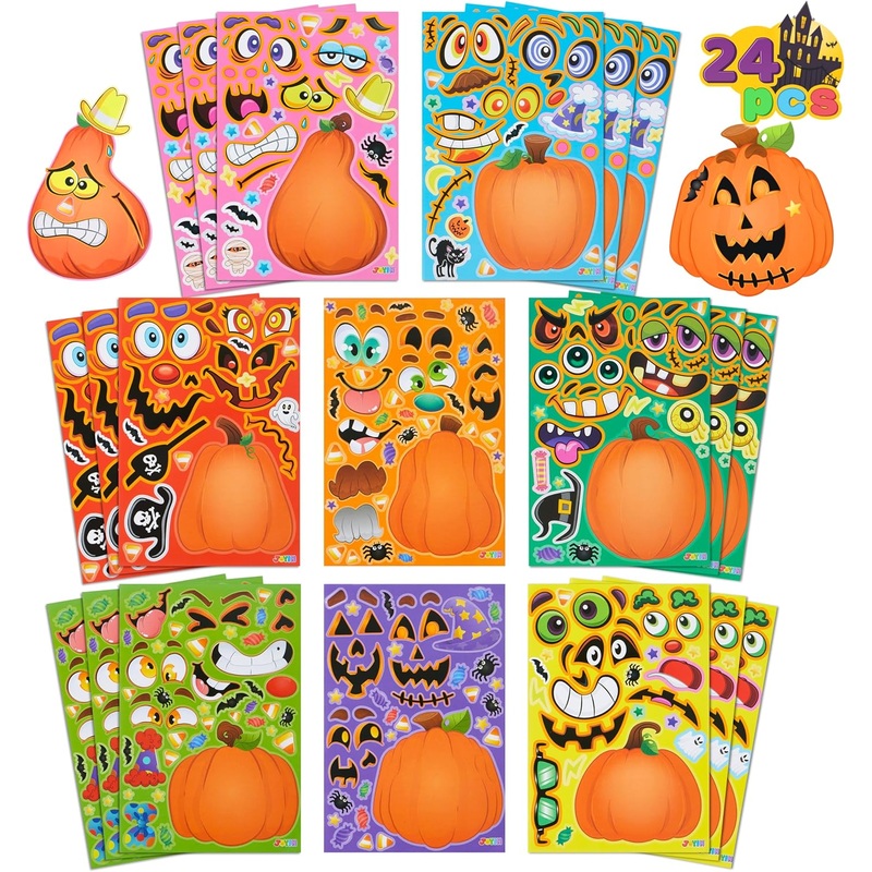 24 Pcs Halloween Pumpkin Decorating Stickers