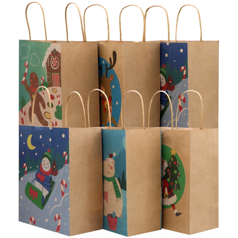 24 Pcs Kraft Bags 6 Designs