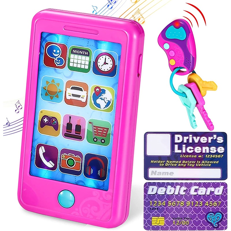Play Smart Phone, Key Toy And Credit Cards Set