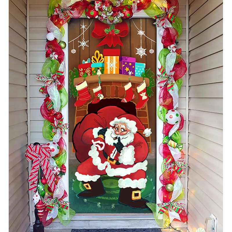 Silent Night Santa Door Cover