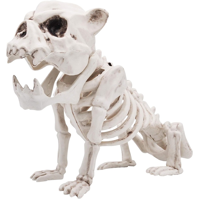 11in Tall Skeleton Puppy Plastic Figurine