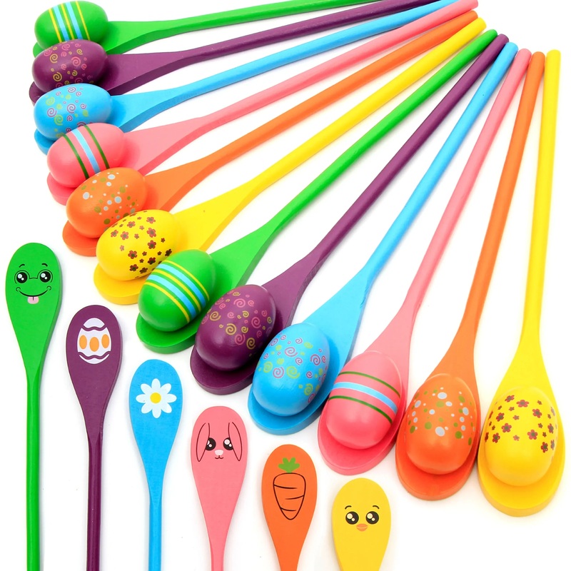12Pcs Egg and Spoon Relay Race Game