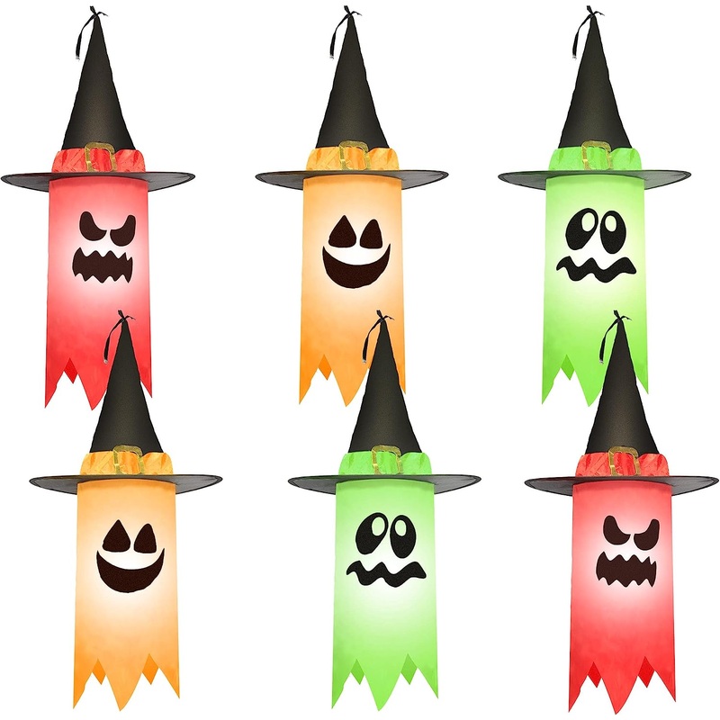 24in Light-up Hanging Ghost, 6 Pack