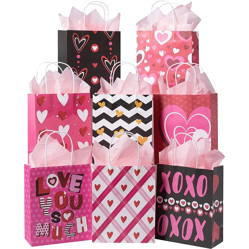 48Pcs Red Pink Gift Bags