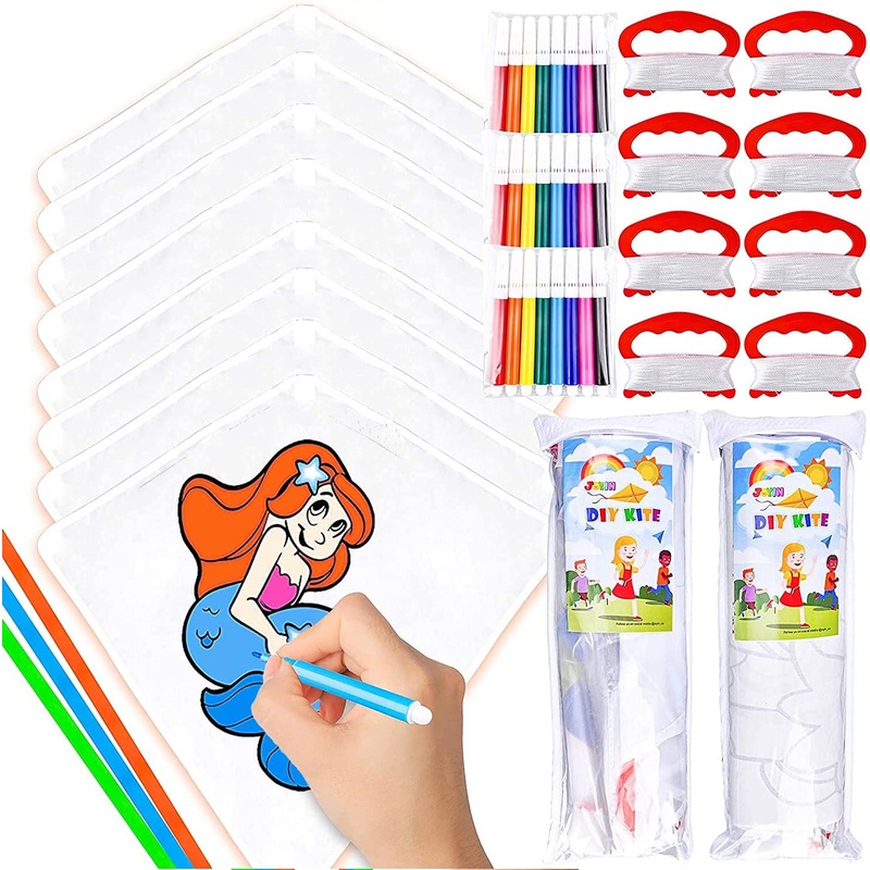 8 Packs DIY Diamond Kite with Watercolor Pen