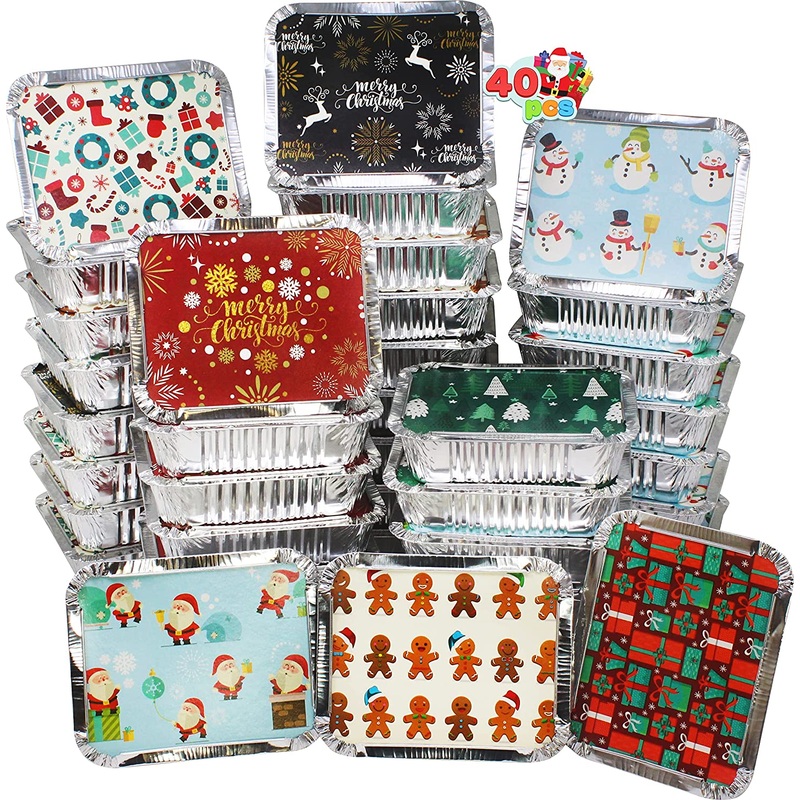 Christmas Treat Foil Containers, 40 Pcs