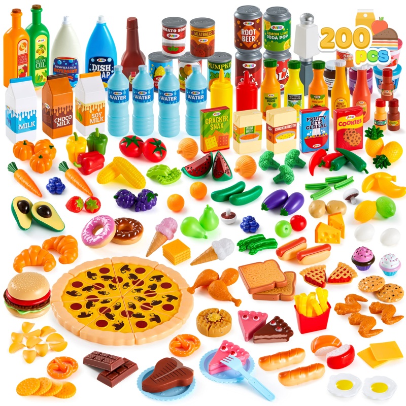 PLAY-ACT - Food Deluxe Pretend Play Food Set 200 Pcs