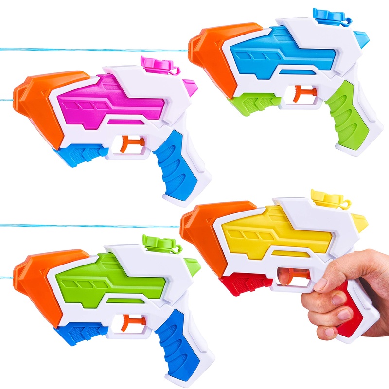 SLOOSH - 4 Pcs Aqua Phaser Medium Water Pistols (White)